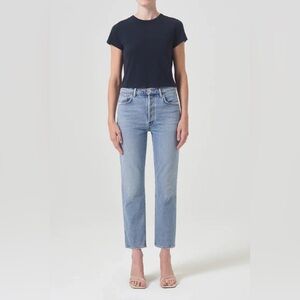 Agolde RILEY HIGH RISE STRAIGHT CROP IN HASSLE Sz 26